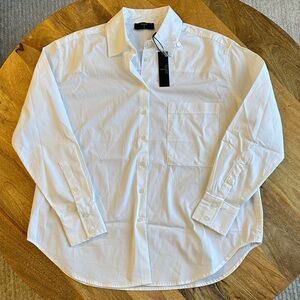 Tahari Classic White Button-Up Blouse